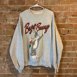 $80 Vintage 1992 Looney Tunes Bugs Bunny Big Print Crewneck Sweatshirt